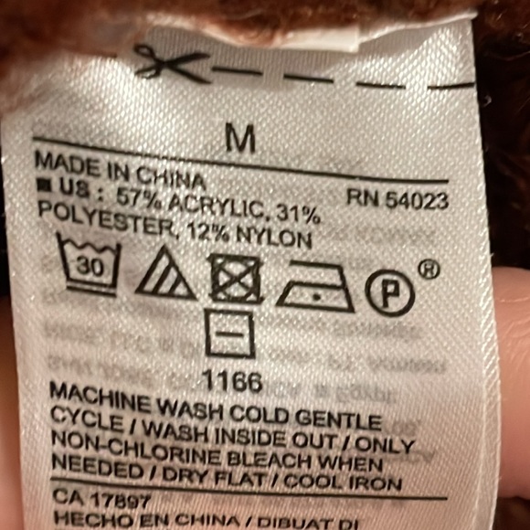 •OLD NAVY•BROWN OPEN KNIT CREW NECK RIBBED TRIM SWEATER SIZE MEDIUM EUC - Picture 5 of 7